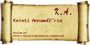 Keleti Annamária névjegykártya