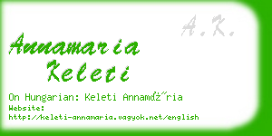 annamaria keleti business card